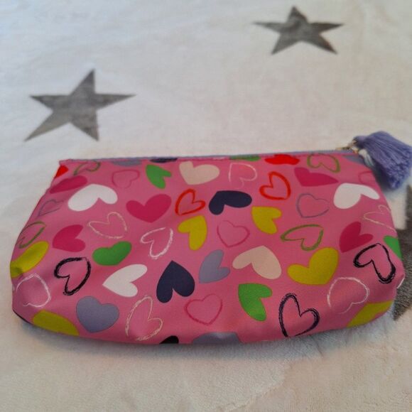 Cosmetic Pouch Hearts For Cosmetic Accessories Tools Zipper Valentine's Pink - Picture 4 of 11